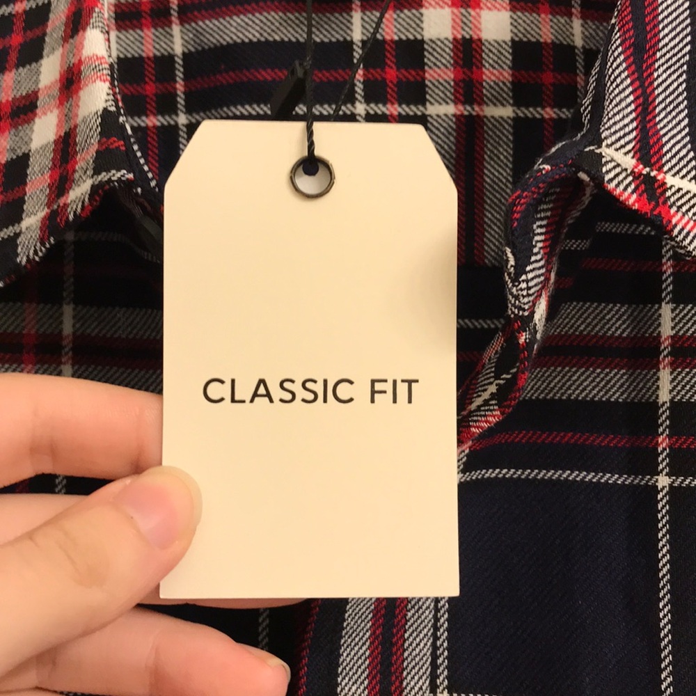 Blue / Red Plaid Button Down Top - Picture 5 of 7